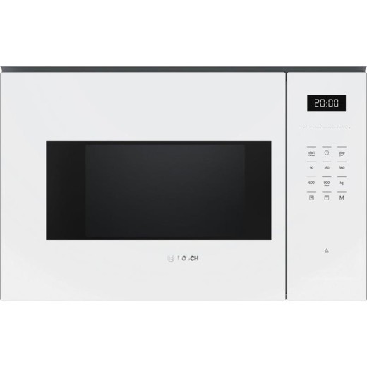 Мікрохвильова піч Bosch вбудована, 25л, електр. керув., 900Вт, гриль, дисплей, білий