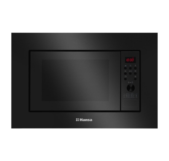 Мікрохвильова піч Hansa вбудовувана, 20л, електр.управл., 900Вт, гриль, дисплей, відкр.кнопкою, чорний