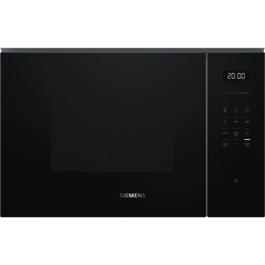 Мікрохвильова піч Siemens вбудована, 25л, електр. керув., 900Вт, гриль, дисплей, чорний