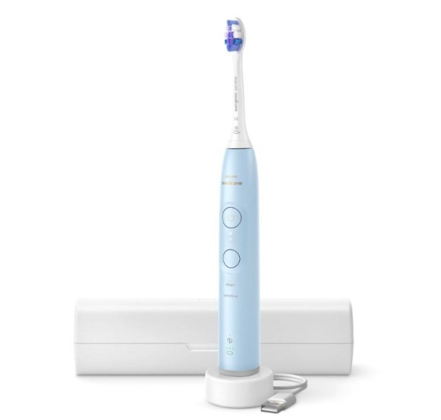 Щітка зубна електр. Philips, Sonicare 6100 Series, 62т. колив/хв, насадок-1, футляр, блакитний