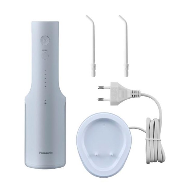 Іригатор Panasonic портативний, чаша 200 мл, Li-ion аккум. в компл., 2 насадки, світло блакитний