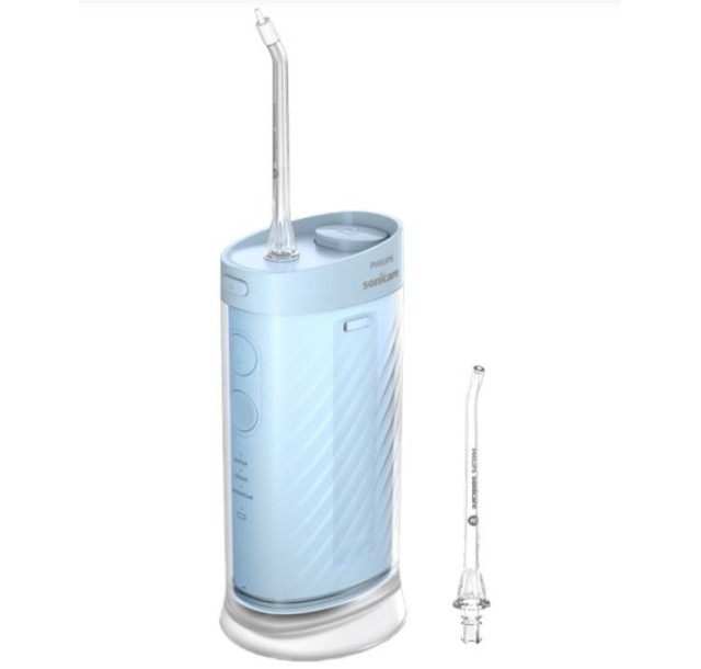 Іригатор Philips портативний Sonicare Compact Flosser 1000, чаша 200 мл, складний, голубий