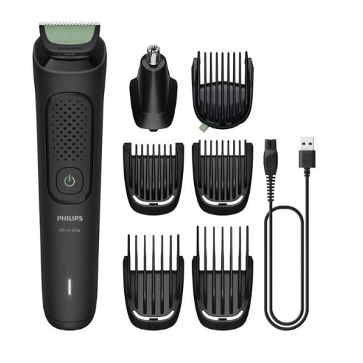 Тример Philips Series 3000, для обличчя, голови, тіла, акум., сталь, чорний