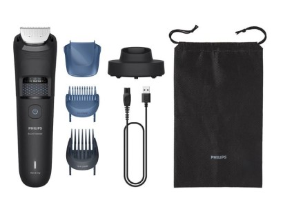 Тример Philips Series 5000, для бороди і вусів, акум., сталь, чорний