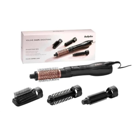 Фен-щітка Babyliss Smooth Finish, 1200Вт, 3 режими, іоніз-я, хол. обдув, кераміка, чорний