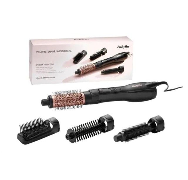 Фен-щітка Babyliss Smooth Finish, 1200Вт, 3 режими, іоніз-я, хол. обдув, кераміка, чорний