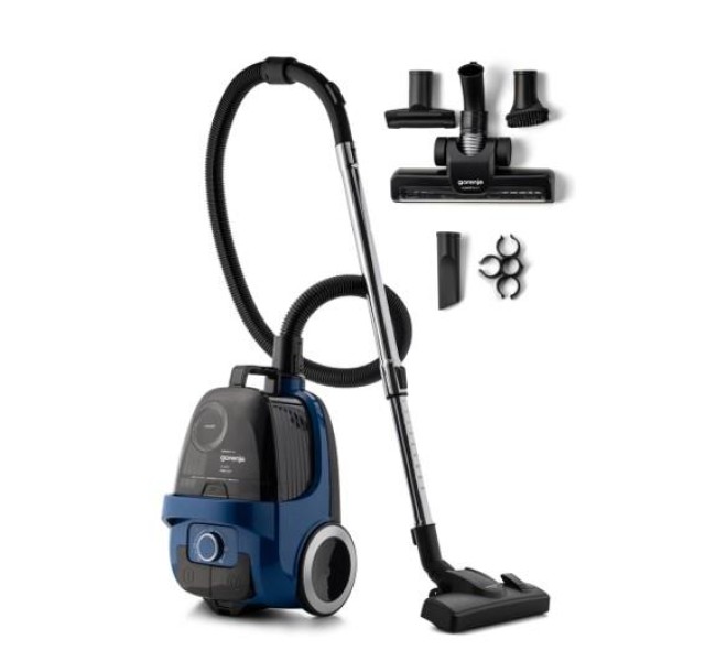 Пилосос Gorenje контейнерний, 850Вт, конт пил -3.3л, HEPA, телескоп трубка, синій
