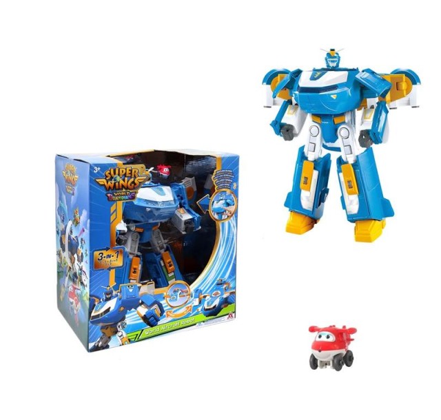 Ігровий набір Super Wings Transforming Aircraft Повітряна База Робот, світло, звук
