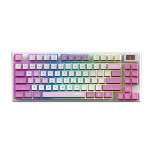 Клавіатура механічна MSI FORGE GK600 TKL W VIOLET UA 83key, mechanical Linear, USB-A, Wireless, Bluetooth, EN/UKR/RU, RGB, фіолетовий