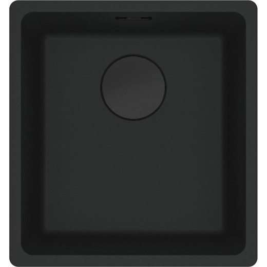 Мийка кухонна Franke Maris, фраграніт, прямокутник, без крила, 403х433х200мм, чаша - 1, монтаж під стільницю, MRG 110-37, чорний матовий