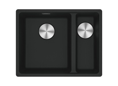 Мийка кухонна Franke Maris, фраграніт, прямокутник, без крила, 553х433х200мм, чаша - 1.5, під стільницю, MRG 160, чорний матовий