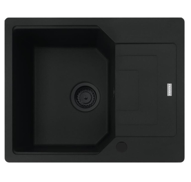 Мийка кухонна Franke Urban, фраграніт, прямокутник, з крилом, 620х500х220мм, чаша - 1, врізна, оборотна, UBG 611-62, чорний матовий