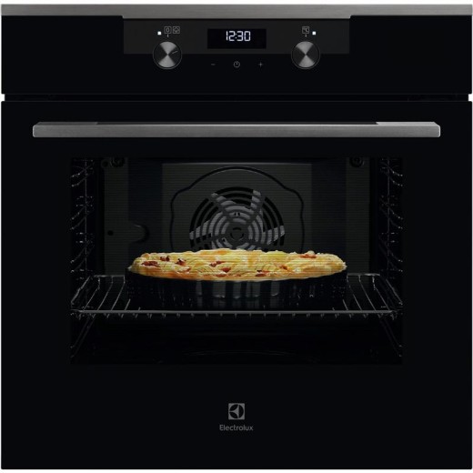 Духова шафа Electrolux електрична, 72л, A+, пара, дисплей, конвекція, телескопічні напрямні, чорний