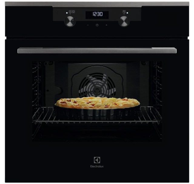Духова шафа Electrolux електрична, 72л, A+, пара, дисплей, конвекція, телескопічні напрямні, чорний