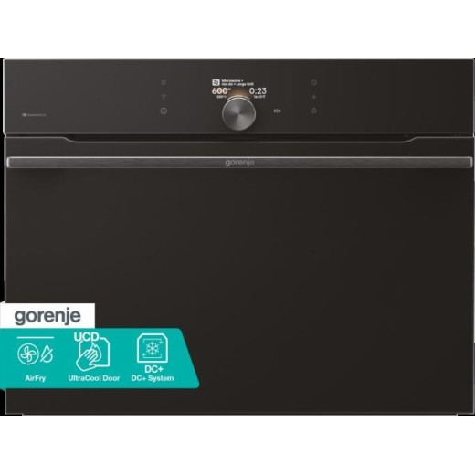 Духова шафа Gorenje електрична компактна, 50л, A+, дисплей, Wi-Fi, ф-ція мікрохвиль, чорний
