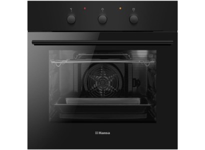 Духовка электр. Hansa, 60см, 62л, A,  гриль , емаль легкого очищення, чорний