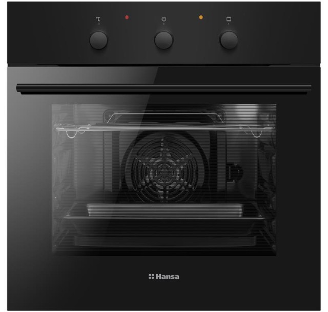 Духовка электр. Hansa, 60см, 62л, A,  гриль , емаль легкого очищення, чорний