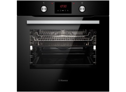 Духовка электр. Hansa, 60см, 77л, A,  гриль, емаль легкого очищення, диспл., чорний