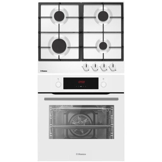 Комплект Hansa (духовка електрична + емальована газова поверхня), білий