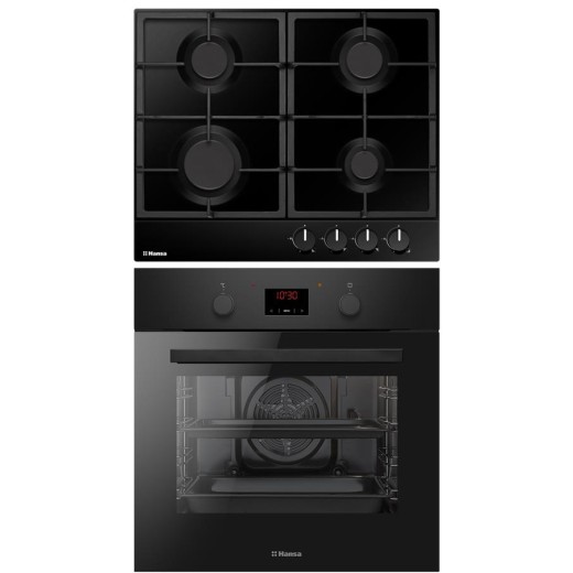 Комплект Hansa (духовка електрична + емальована газова поверхня), чорний