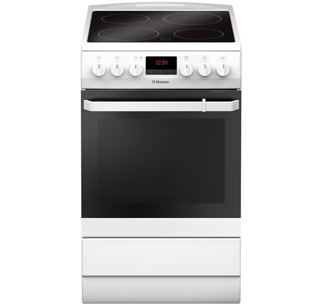 Плита Hansa електрична, 50х60см, 62л, дисплей, білий