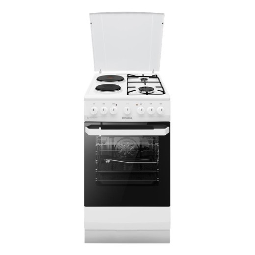 Плита Hansa з комбі. вар. поверхнею, 50х60см, 65л, емаль, газ контр., білий