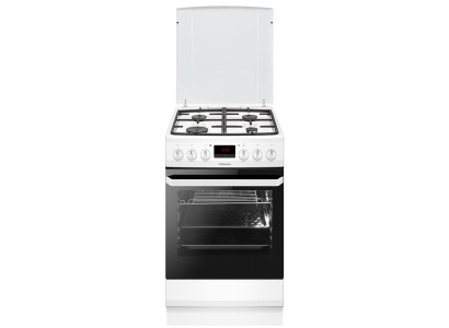 Плита Hansa комбінована, 50х60см, 62л, чавун, газ контр., дисплей, білий