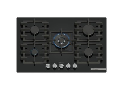 Варильна поверхня Bosch газова на склі, 75см, чавун, чорний
