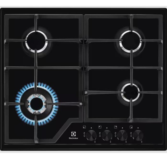 Варильна поверхня Electrolux газова, 60см, чавун, чорний