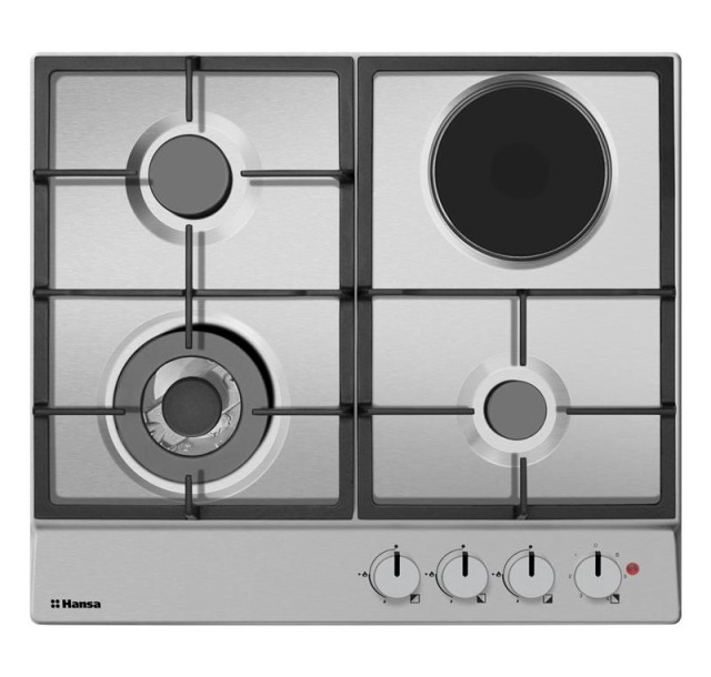 Варильна поверхня Hansa комбінована (3 газ + 1 електро), 59см, нерж