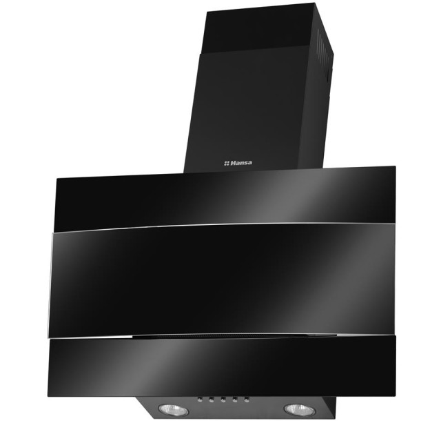 Витяжка Hansa похила, скло+метал, 60см, 280м.куб/год, чорний метал