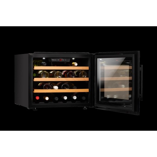 Холодильник Hansa вбудований для вина, 45.5x59х60.8, холод.відд.-63л, зон - 1, бут-28, ST, диспл внутр., чорний
