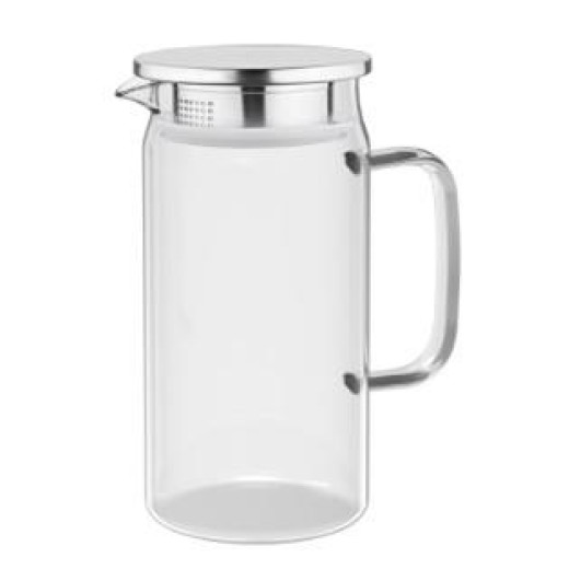 Глечик з кришкою Ardesto 1200мл, боросилікатне скло, нержавіюча сталь, прозорий