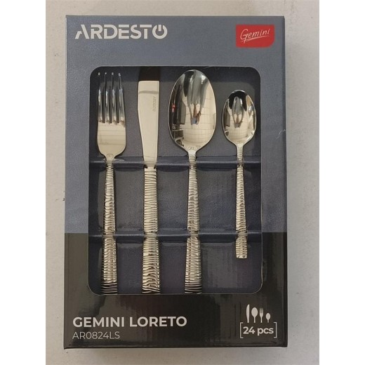 Набір столових приборів Ardesto Gemini Loreto, 24 прибори, нержавіюча сталь