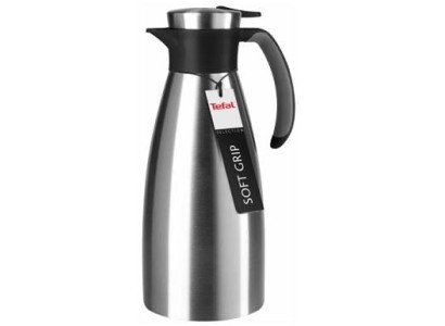 Термоглечик Tefal Soft Grip, 1.5л, нежавіюча сталь, пластик, чорний