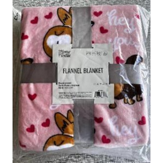 Плед Ardesto Flannel 160х200см, 100% поліестер, песики з сердечками
