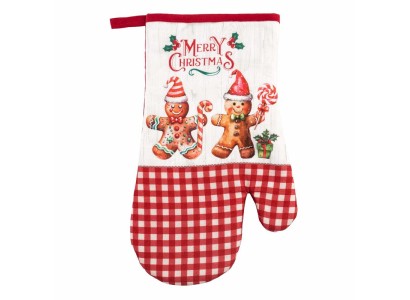 Рукавичка Ardesto Christmas Gingerbread 18х30см, 100% поліестер (верх), 100% бавовна (низ), червоний
