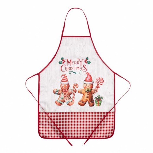 Фартух Ardesto Christmas Gingerbread 60х80см, 100% поліестер, червоний