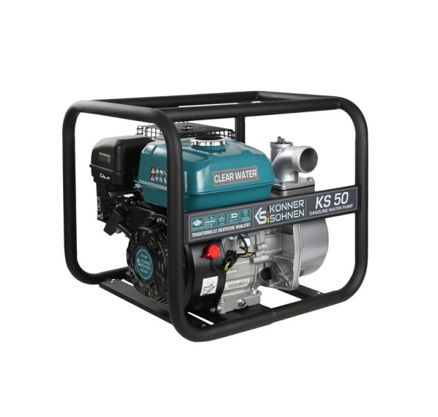 Мотопомпа бензинова Konner&Sohnen KS 50 для чистої води 500л/хв 7.0к.с 24кг