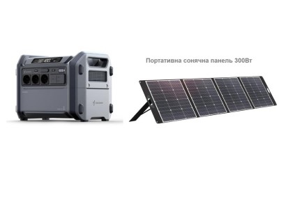 Комплект Портативна електростанція Segway CUBE 1000, 2584 Вт заг (R-Drive 4400 Вт), 1024 Вт/год, IPX3, BT, розширення ємності, швидка зарядка + портативна соняч