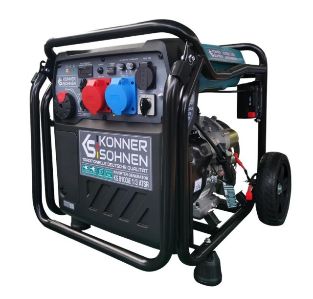 Генератор інверторний бензиновий Konner&Sohnen KS 8100iE 1/3 ATSR 230/400В 8/8.5кВт АВР(ATS) електростартер 68кг