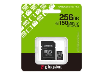 Карта пам'яті Kingston microSD  256GB C10 UHS-I A1 V10 R150MB/s + SD