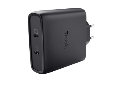 Зарядний пристрій мережевий Trust Maxo 100Вт, GaN, 2xUSB-C ,PD/PPS, чорний