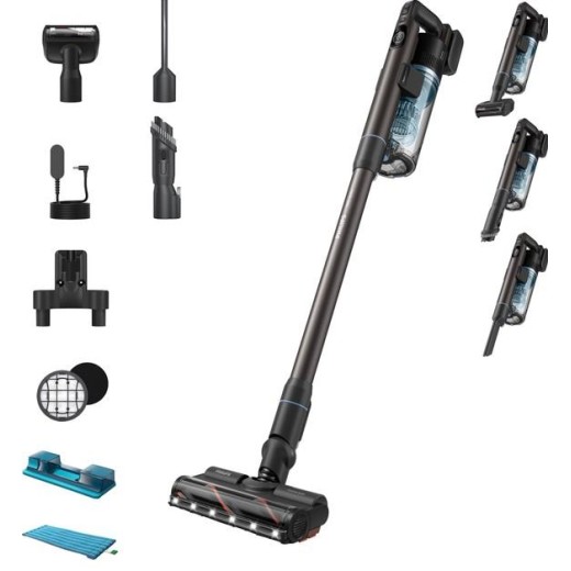 Пилосос Philips безпровідний Aqua Series 7000, вологе прибирання, конт пил -0.6л, автон. робота до 80хв, LED підствітка, турборежим, чорно-блакитний