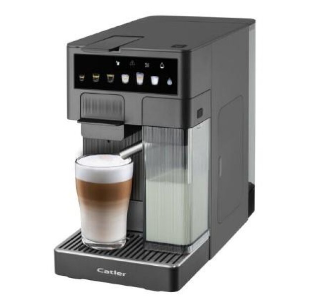 Кавоварка Catler капсульна Renzo 1.6л, капсули, мелена кава, сенсорне керування, автоматичний капучинатор, сірий
