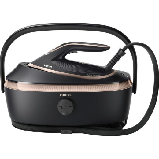 Парогенератор Philips PerfectCare 8000, 3120Вт, 1400мл, паровий удар -800гр, верт. відпарювання, нерж. сталь, чорний